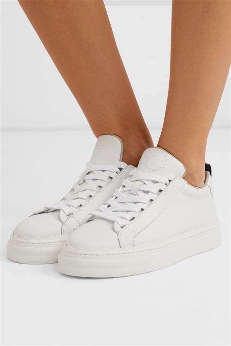 chloe white shoes|chloe lauren scalloped sneakers.